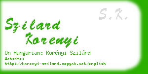 szilard korenyi business card